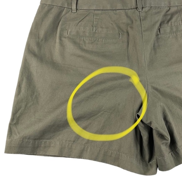 LOFT Womens Sz10 Army Green Flat Front Chino Shorts, 6", Mid Rise, Cotton, Basic - Picture 8 of 9